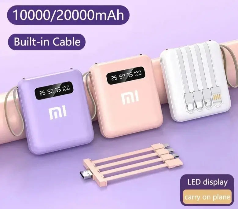 Mini Power Bank Super 10000/20000mah/4 Cabos