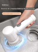 Escova de Limpeza Elétrica Para Cozinha e Banheiro