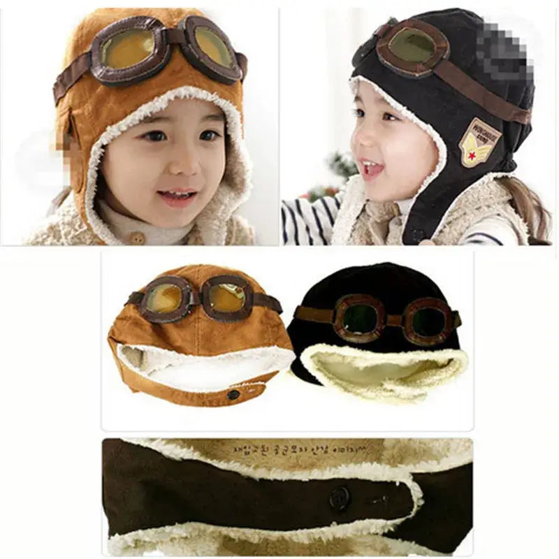 Gorro Piloto de Inverno Para Meninos e Meninas