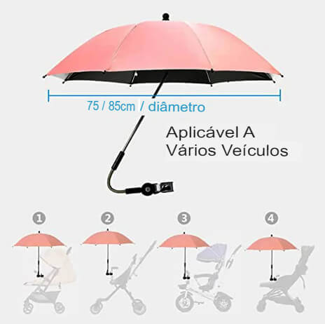 Guarda-Chuva Para Carrinho de Bebê Com Proteção UV