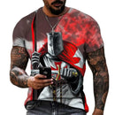 Camisa Masculina Impresso 3d Guerreiro, Manga Curta