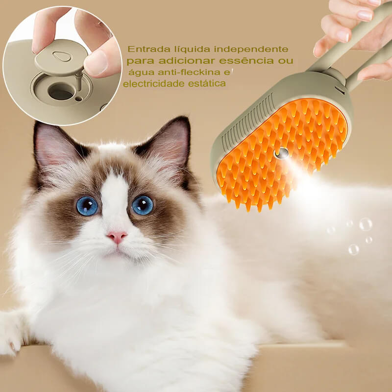 Escova Mágica a Vapor 3 em 1 Para Pet