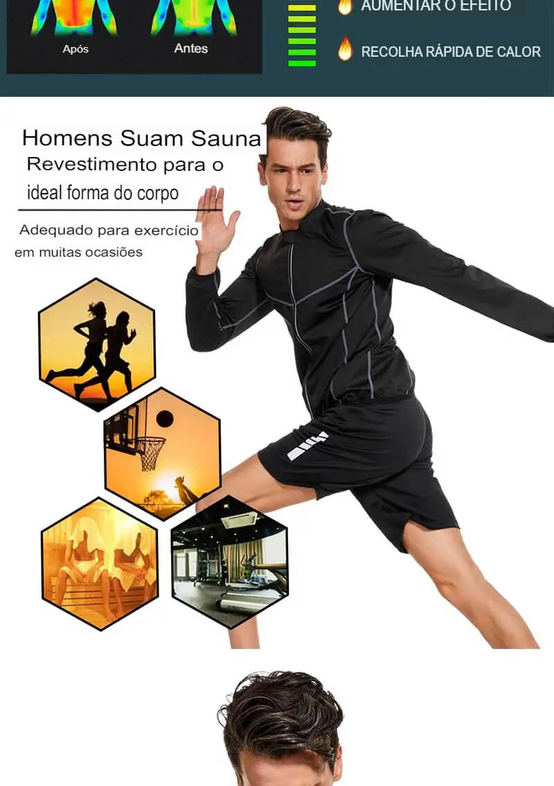 Jaqueta Sauna Para Homens, Perda de Peso Shaper