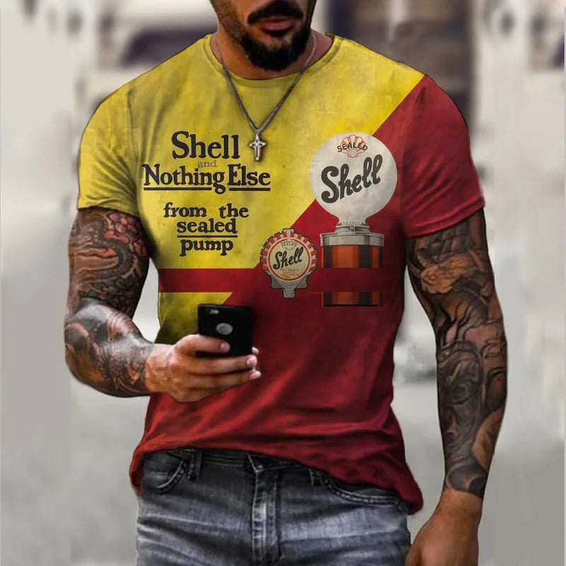 Camisa Masculina Vintage de Manga Curta