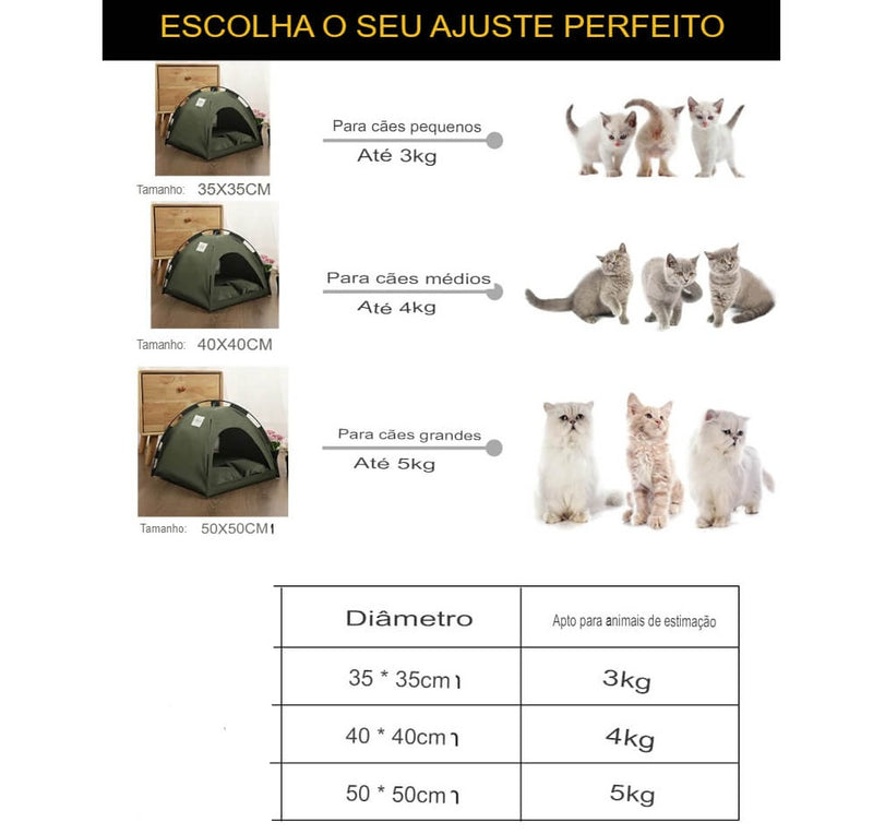 Tenda Para Gatos e Cães de Pequeno Porte