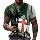 Camisa Masculina Impresso 3d Guerreiro, Manga Curta