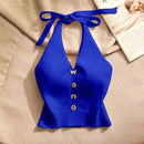 Mini Blusa Sem Mangas Com Decote em V Sexy