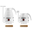 Chaleira Portátil Elétrica e Dobrável Para Viagem, 600ml
