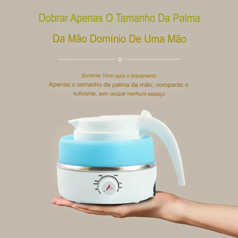 Chaleira Portátil Elétrica e Dobrável Para Viagem, 600ml