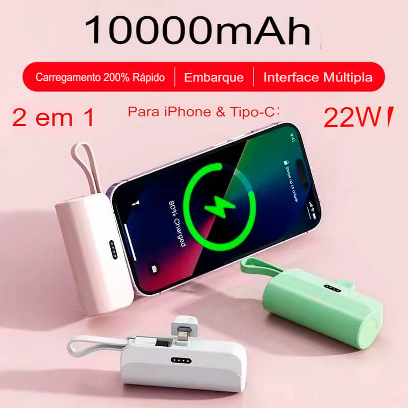 Carregamento Rápido Bateria Sem Fio 5000 mah/10000mah