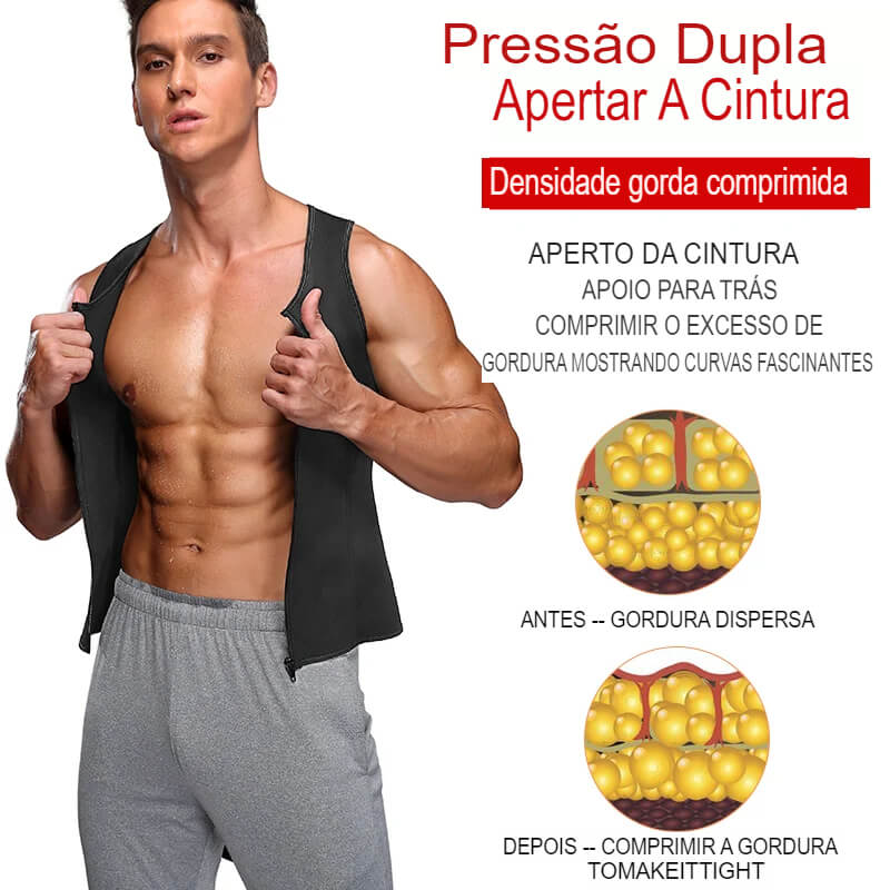 Colete Sauna Cinto Duplo Suor Abdômen Shapewear