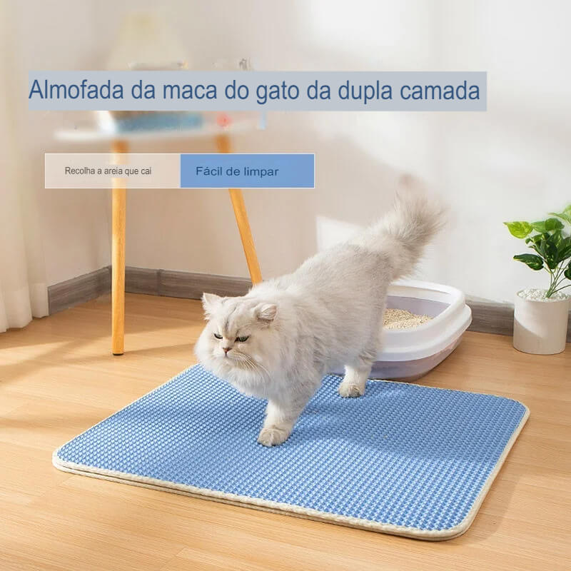 Tapete de Areia Para Gatos, Camada Dupla