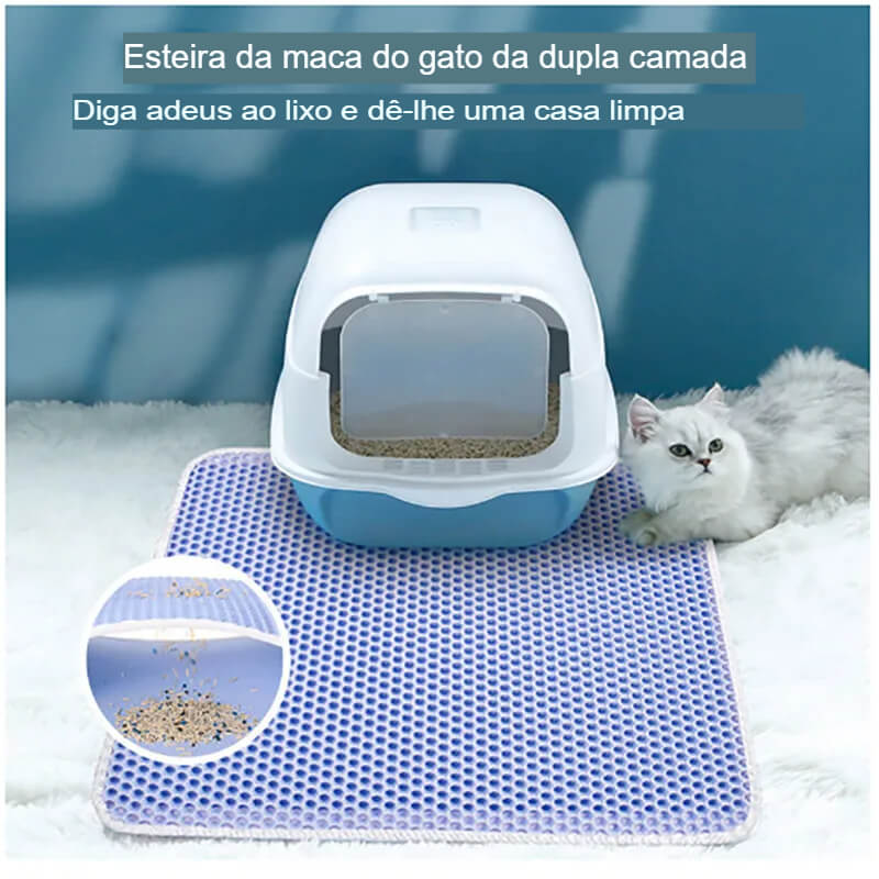 Tapete de Areia Para Gatos, Camada Dupla