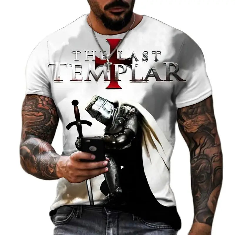 Camisa Masculina Impresso 3d Guerreiro, Manga Curta