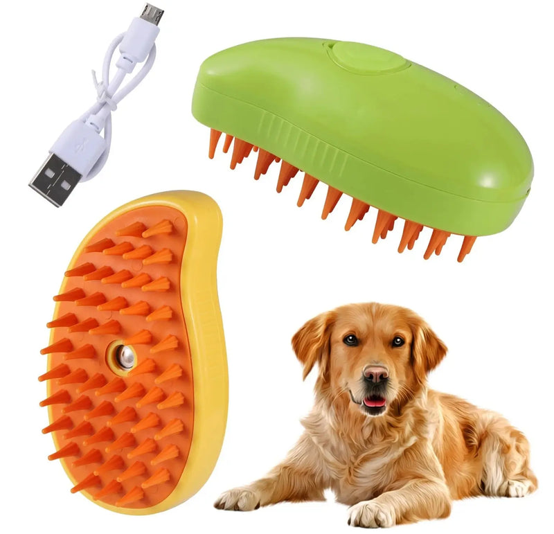 Escova de Vapor Para Cães & Gatos com Spray Elétrico