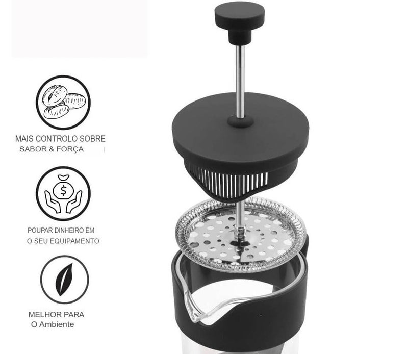 Cafeteira Francesa Multifuncional, Aço Inoxidável