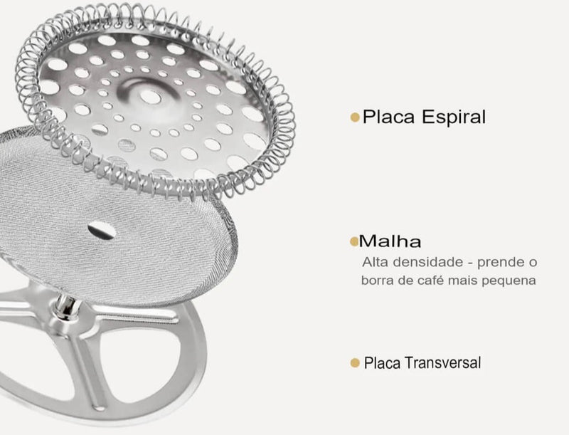 Cafeteira Francesa Multifuncional, Aço Inoxidável